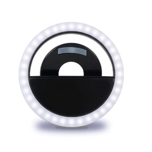 Luz Selfie Ring Light Clipe Anel Led Flash Celular Universal Cor: Branco